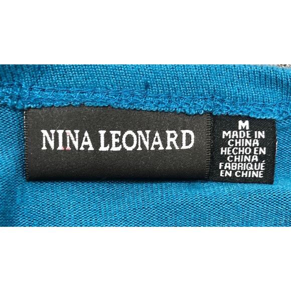 Nina Leonard Dolce Turquoise Blue Cardigan Grandmacore with Pockets Medium - Picture 6 of 8